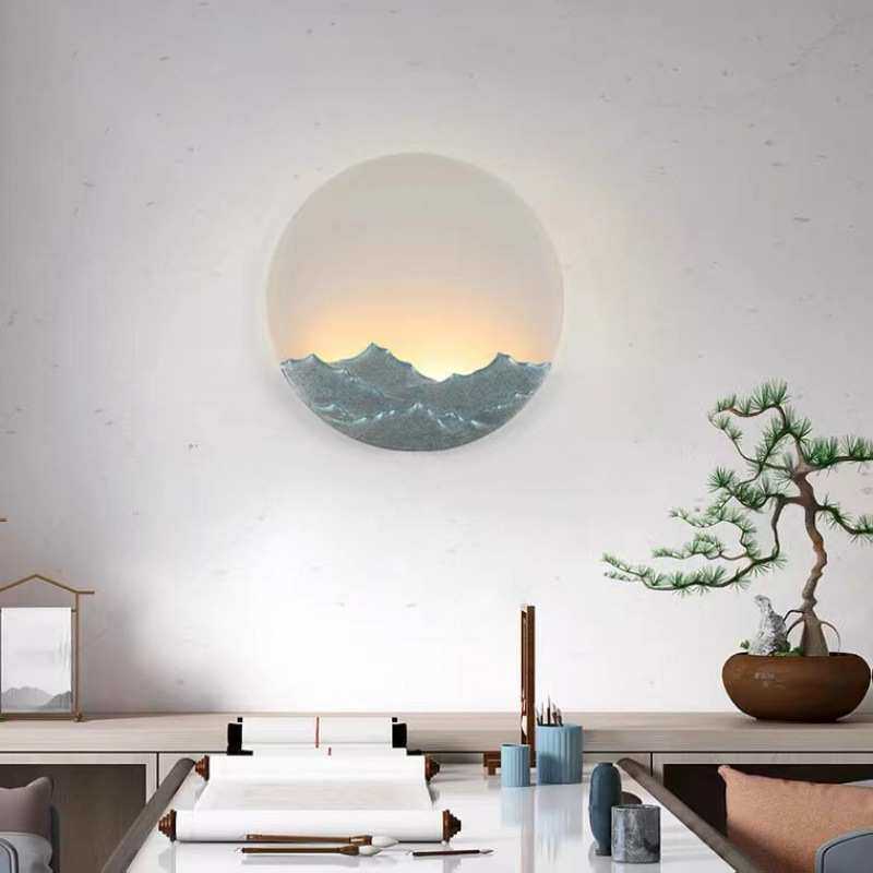 新中式壁灯客厅卧室中国风背景墙装饰画创意过道装饰禅意茶室壁灯