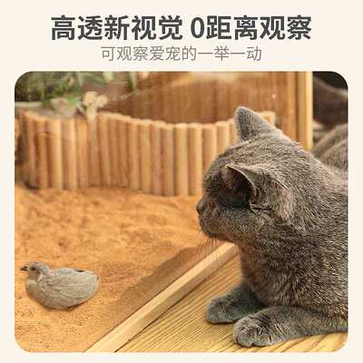 仓鼠笼子芦丁鸡饲养箱 专用金丝熊卢丁观赏笼亚克力实木系列裸