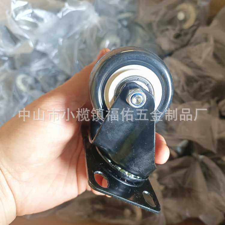 轻型1.5寸2寸2.5寸双轴承金钻定向轮子PU聚氨酯静音家具万向脚轮