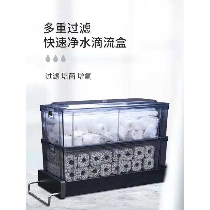 松宝滴流盒抽屉过滤槽过滤盒小鱼缸乌龟过滤器上滤盒底滤培菌仓图片