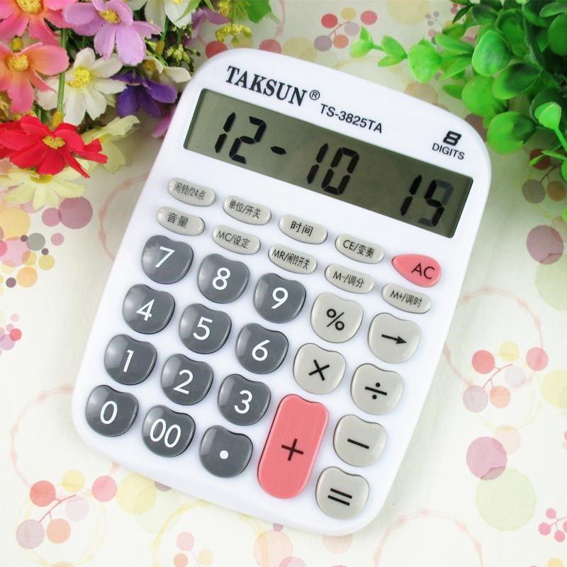 可爱卡通语音器 8位数大字体显示圆形大按键时尚真人发音计算机