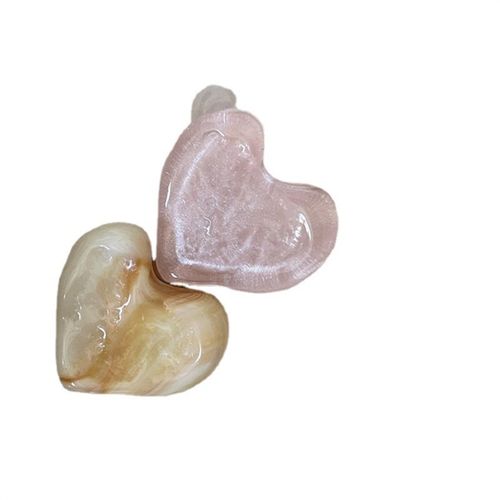 星光灿灿~超仙流光爱心鸭嘴夹大理石纹撞色发夹少女甜美浏海夹女