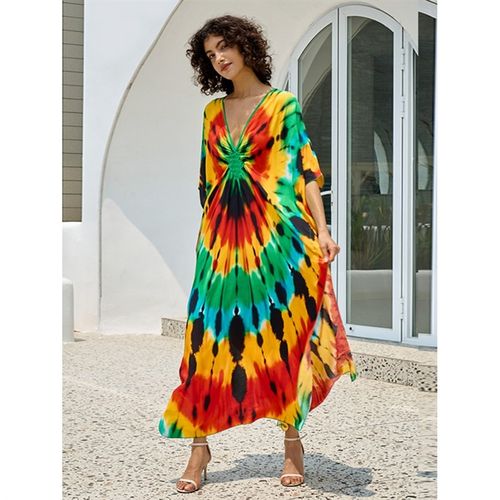 海边度假人棉长袍子防晒服外套宽松连衣长裙比基尼泳衣外搭罩衫女