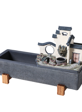 新中式江南招财流水摆件家居客厅办公室桌面鱼缸水景加湿器小摆设