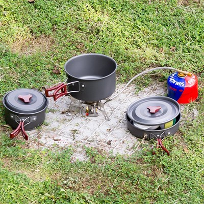 游者户外套锅 野餐具用品 野外炊具套装 露营野营 野炊锅具 2-3人