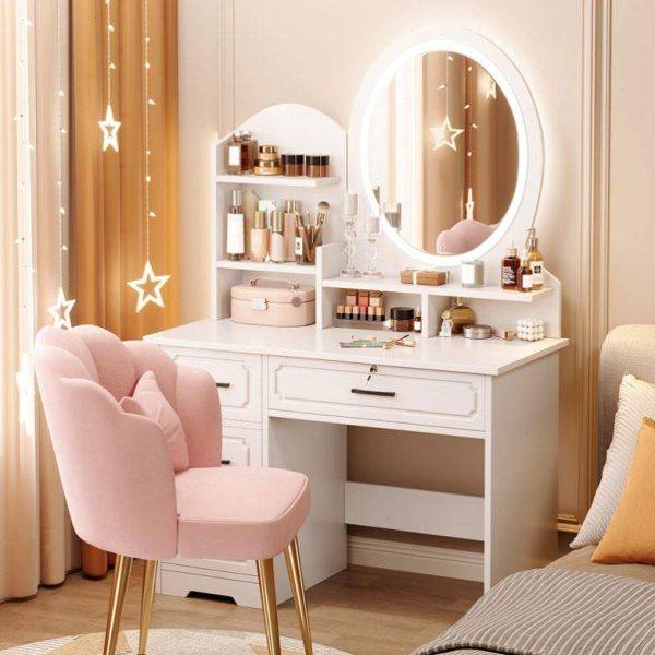 主卧梳妆台镜子梳妆台卧室简约现代书桌储物收纳柜一体主卧小户型,住宅家具,梳妆台/桌,淘宝优惠券,粉丝福利购,淘宝优惠卷