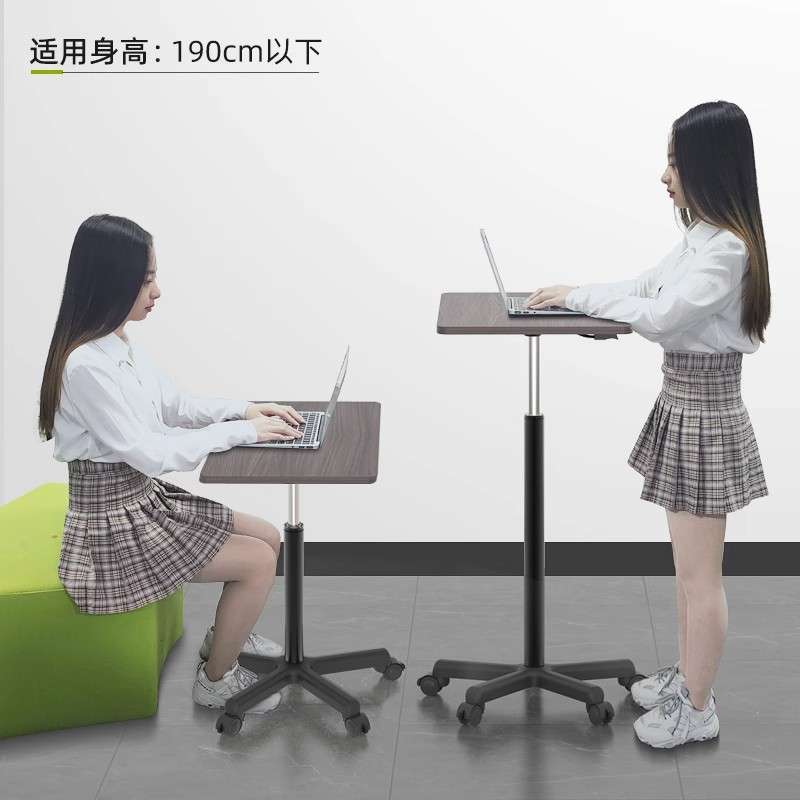 简易升降款办公桌站立可用移动小边几家用床边桌工作台学生写字桌