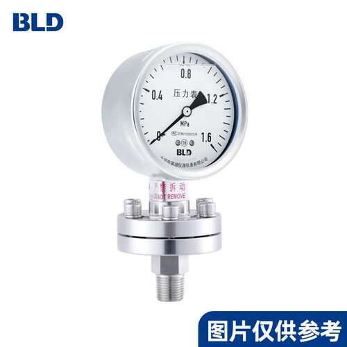 螺纹隔膜压力表PYTH-100.F0 0～6bar 1.6级 上接体304 下接体316