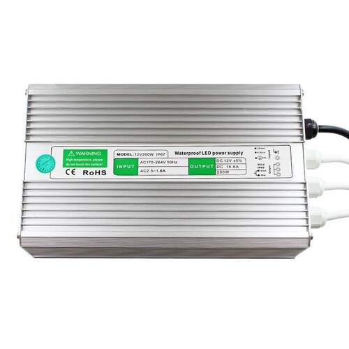BOQI12V16.6A200W恒压驱动防水电源LED灯箱灯条路灯监控led显示屏