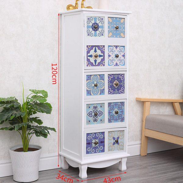 简约实木抽屉式彩绘斗柜卧室带锁床头柜床边小柜子客厅多层收纳柜,住宅家具,斗柜,淘宝优惠券,粉丝福利购,淘宝优惠卷