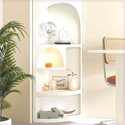 轻奢转角柜奶油风转角置物架落地式卧室直角墙边角柜三角形墙角柜,住宅家具,角柜,淘宝优惠券,粉丝福利购,淘宝优惠卷