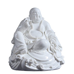 创意中式 摆件室内办公桌玄关摆件陶瓷家居招财饰品福在眼前刘铭志