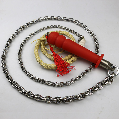 不锈钢麒麟鞭响鞭甩鞭健身鞭初学长鞭铁链鞭子成人软鞭双环鞭