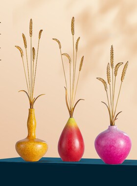五谷丰登乔迁开业厅品瓶穗大麦花麦摆件高档新居入伙客礼玄关装饰