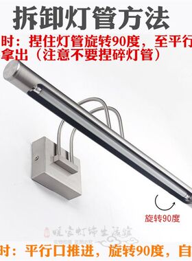 T4镜间灯荧光灯管长条三基色卫生前老式2日光灯管55CM2细W20W24T5