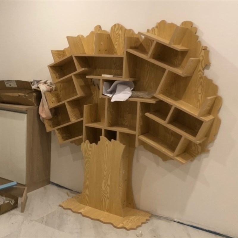 幼儿园学物智慧地书架落树置校架图书馆阅读区书柜店铺橱窗展示架