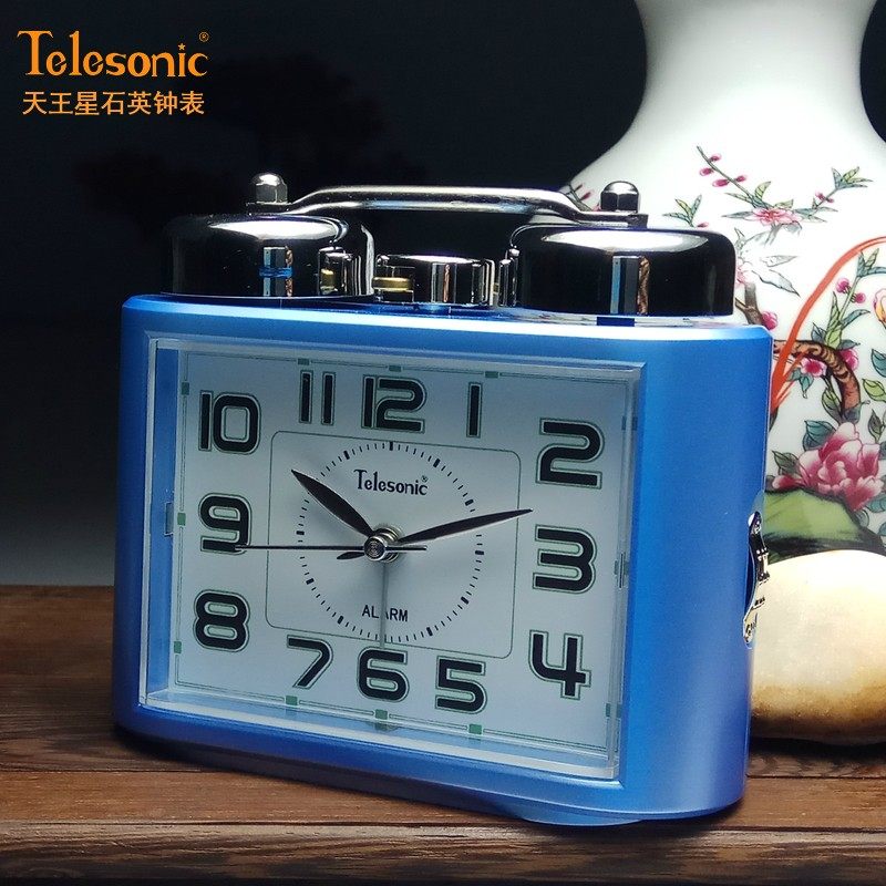 telesonic/天王用静音创意床头卧室超大声音打闹铃钟学生星石英钟