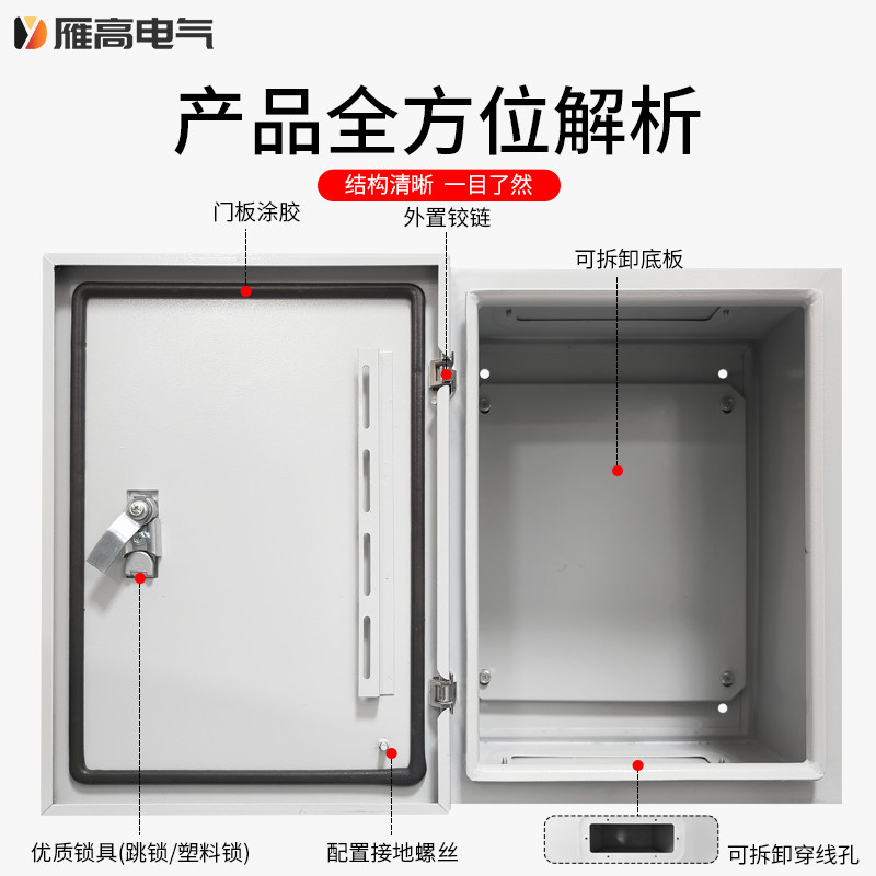 电箱1.5厚加厚配电箱JXF基业箱明装控制箱铝合金眉头配电柜布线箱