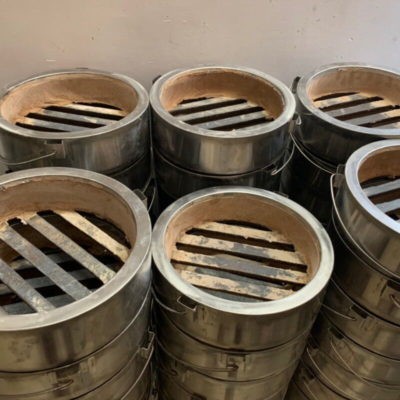 工程烤鸭内石仔座高温火耐球炉胆燃气烧鹅炉不锈钢炉胆火山石架子