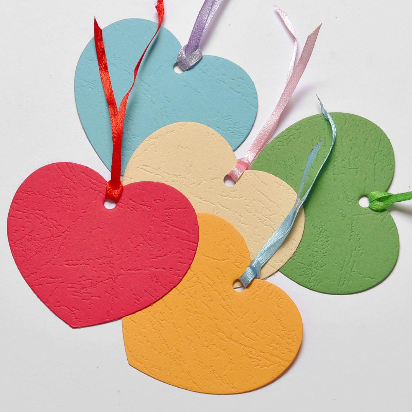 桃心心形卡片七夕布置小爱心贺卡心形卡纸手写祝福许愿卡彩色