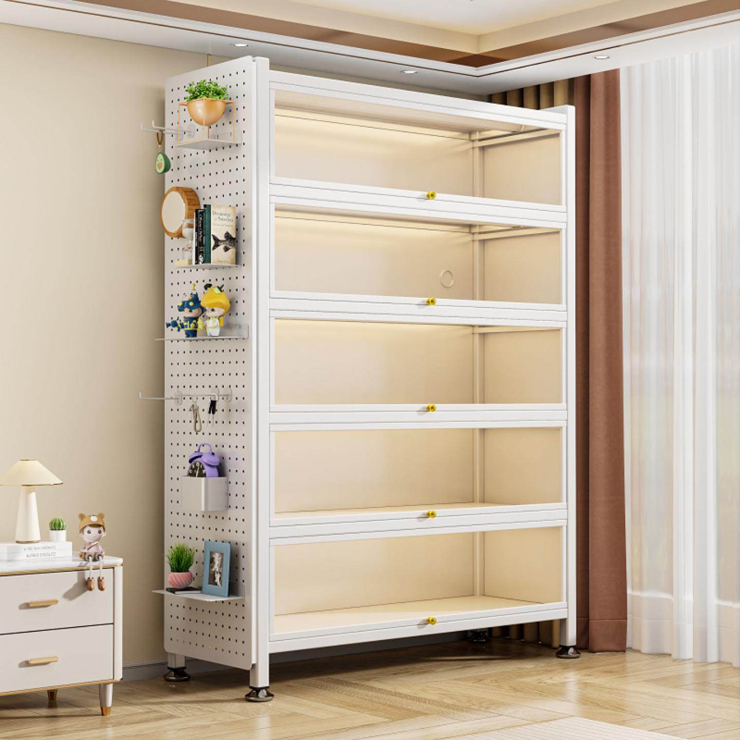 钢制书架带门玻璃书柜落地防尘铁皮手办展示柜家用储物柜收纳柜子,住宅家具,书架,淘宝优惠券,粉丝福利购,淘宝优惠卷