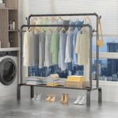 简易晾衣架落地立式 挂衣架单双杆晒衣服架子家用卧室宿舍用衣帽架