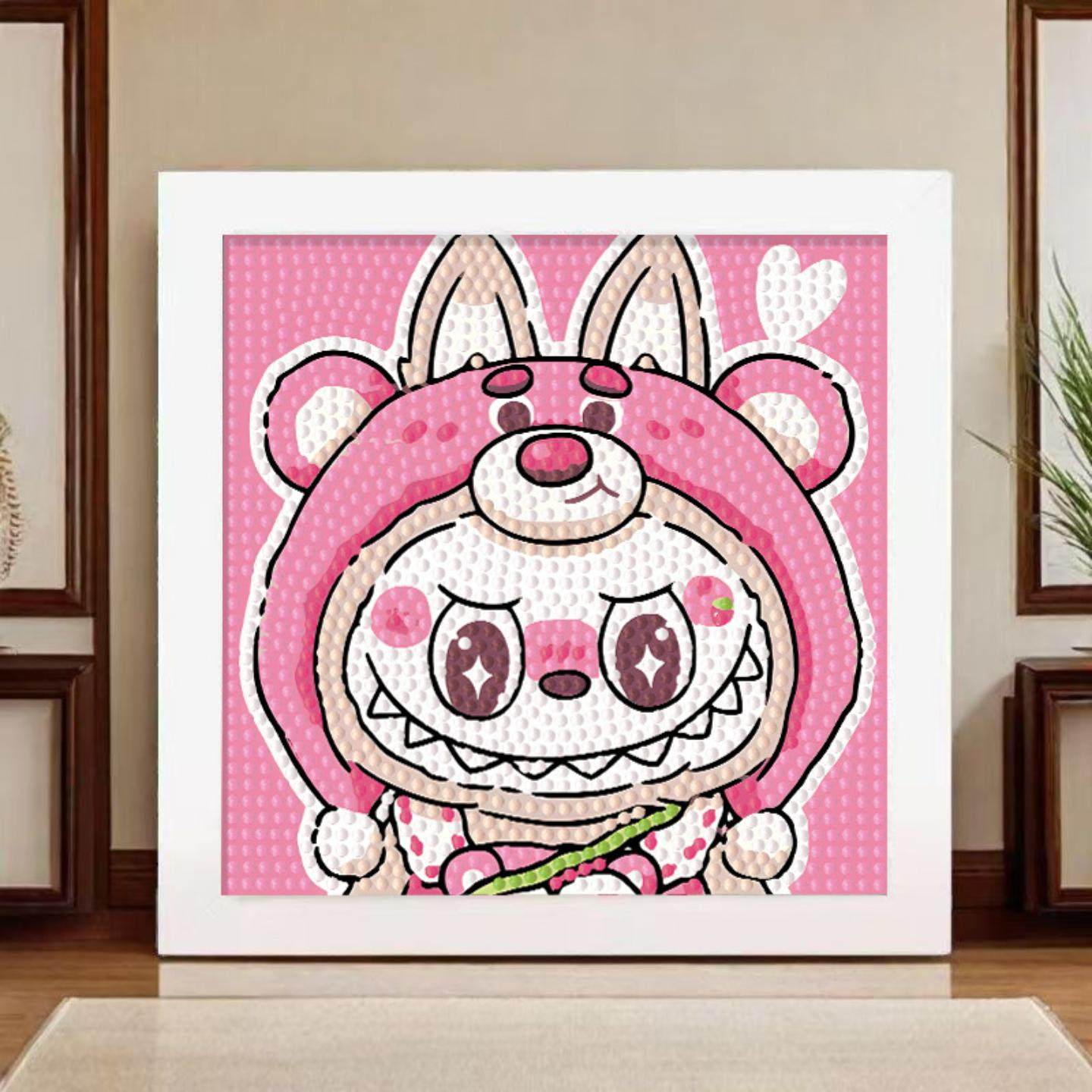 labbu钻石贴画diy手工画卡通玩具带框点钻画儿童钻石画拉布布,家居饰品,DIY亲子装饰画,淘宝优惠券,粉丝福利购,淘宝优惠卷