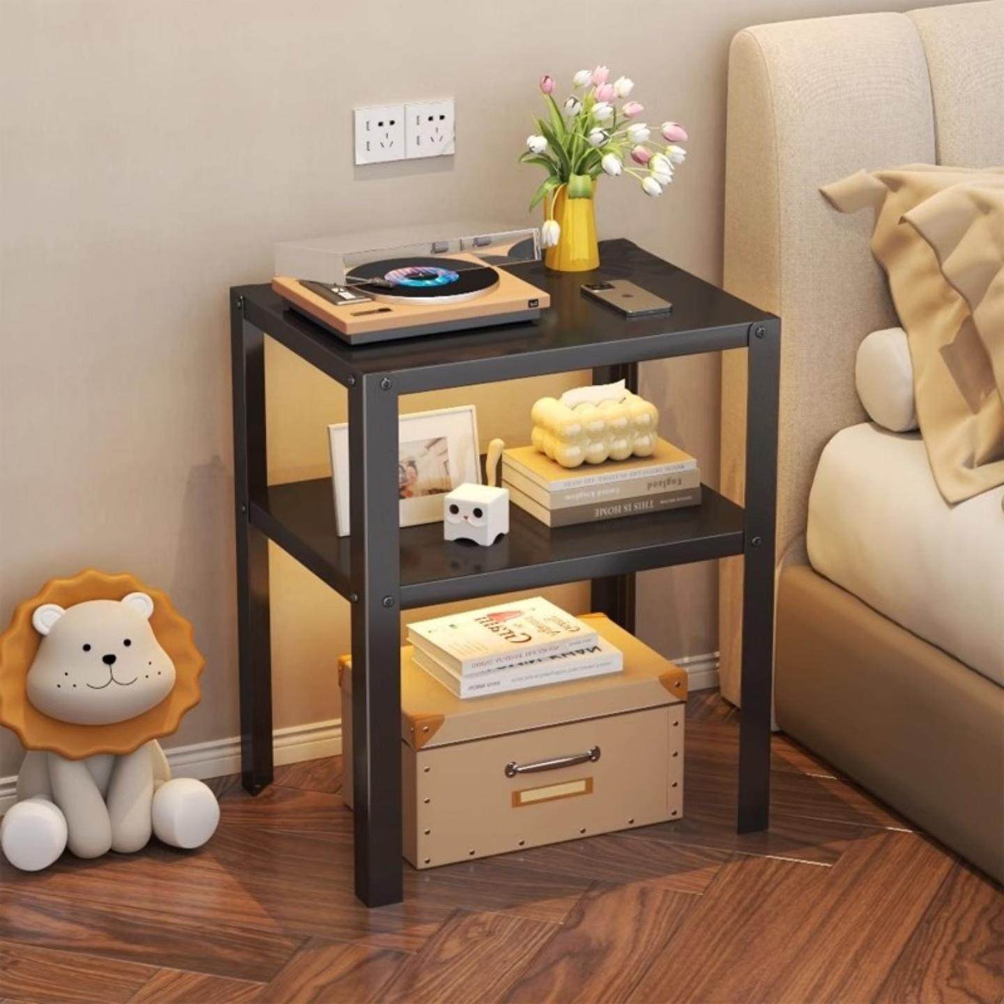 家用收纳床边桌茶几落地床头柜小型铁艺架子置物架子床头柜子卧室,住宅家具,床头柜,淘宝优惠券,粉丝福利购,淘宝优惠卷