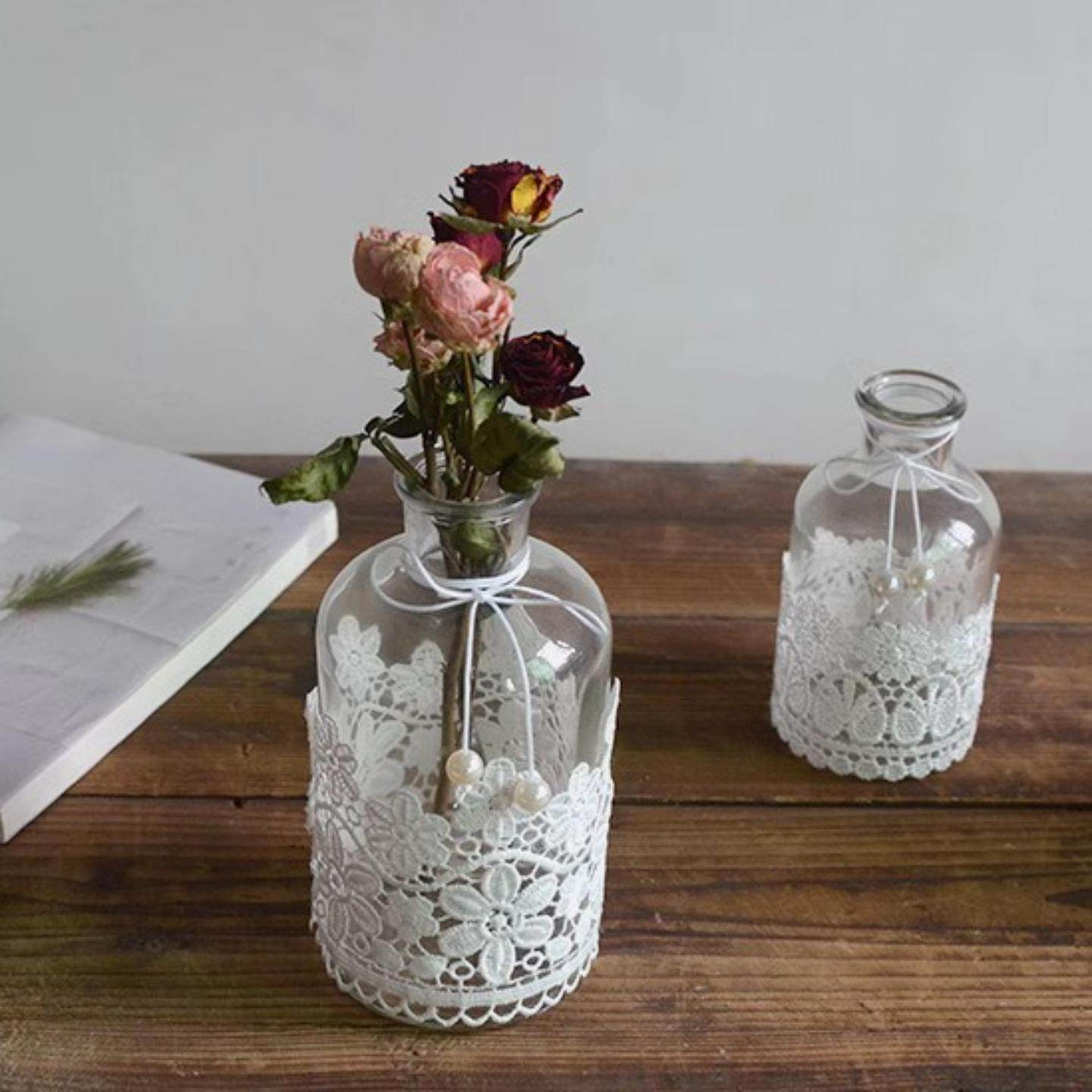 复古玻璃蕾丝小花瓶小清新透明插花花器民宿橱窗摆件装饰,家居饰品,花瓶,淘宝优惠券,粉丝福利购,淘宝优惠卷