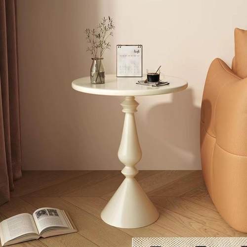 美式简约沙发边几铁艺复古咖啡桌小圆桌阳台小茶几创意床头角几