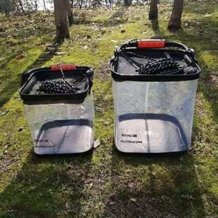 溪帝路亚透明活鱼桶养鱼溪流装鱼桶加厚耐磨折叠水桶可挂增氧泵