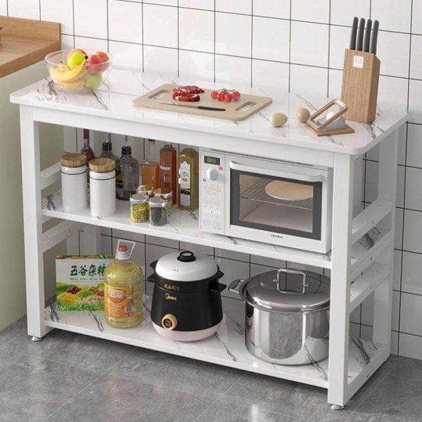 厨房置物架落地多功能切菜桌多层微波炉架家用简易小长桌收纳架子