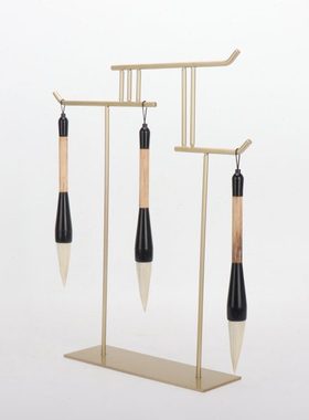 现代新中式创意铁艺毛笔架书房客厅摆件样板房别墅展柜玄关装饰品