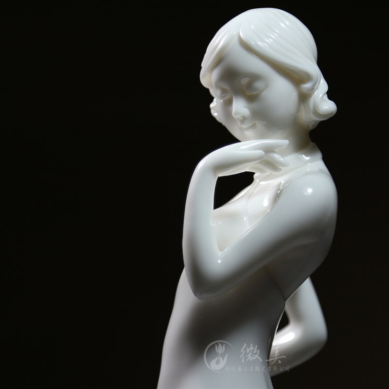 摆化女瓷13吋少女德件艺术品摆件陶人物工艺品会所家居高档摆设