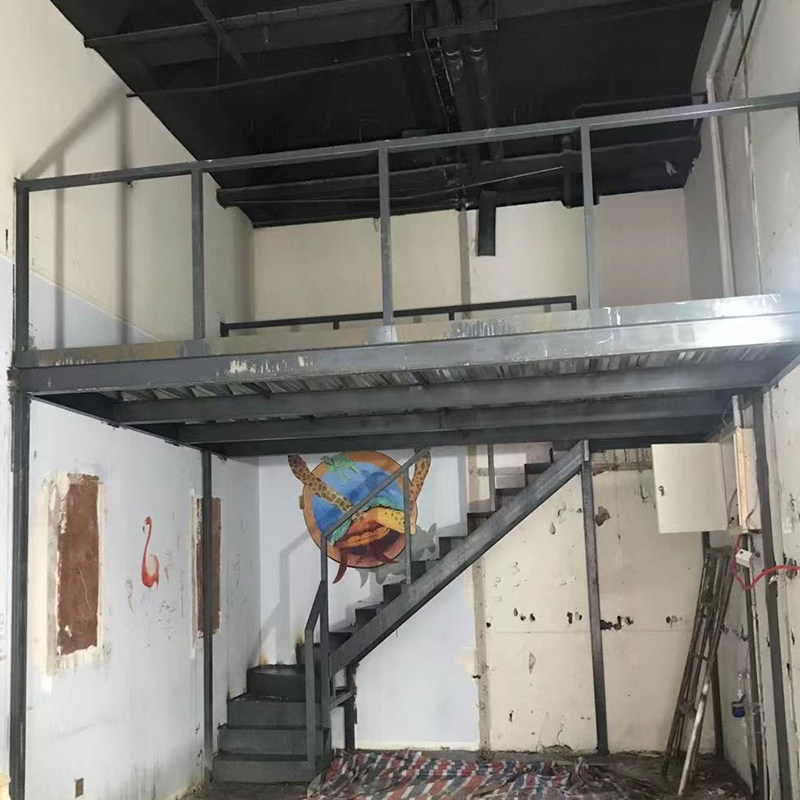 深圳钢结构阁楼搭二室内建层平台办公楼商铺复式公寓隔层槽钢室梯