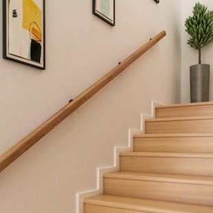 欧式靠墙楼梯扶手实木老人防滑别墅幼儿园走廊通道栏杆儿童木扶手