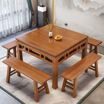 八仙桌全实木正方形中式老式桌子家用餐桌饭店餐馆小方桌吃饭桌子