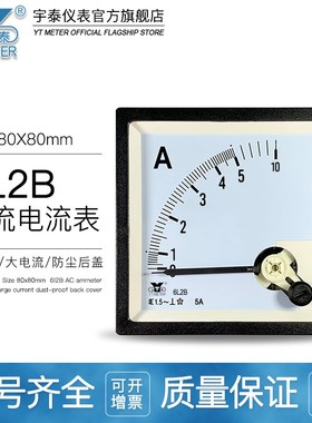 6L2B交流电流表指针AC50/5a 10A 30A 白色带过载指针仪表宇泰cp80