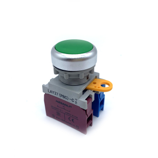 闭 C平头按钮开关SANLI三利机电平行复位自锁银触点开 LAY37 PBC