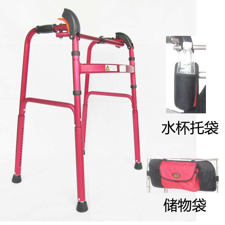 可上下楼梯助行器铝合金折叠自动调高度四脚助步器拐杖手杖