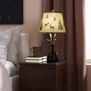 美式乡村鹿角灯客厅餐厅咖啡厅别墅阳台过道复古鹿角台灯装饰灯