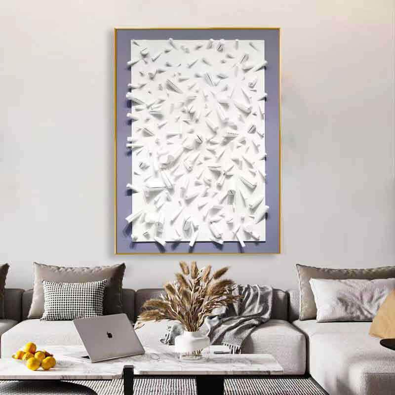 手工木头实物画现代简约客厅沙发抽象画浮雕立体砂岩玄关过道挂画