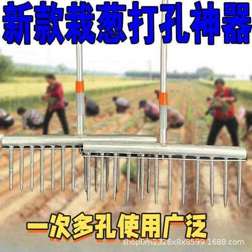 【栽苗打孔器】栽葱神器种菜工具大葱种植叉子栽苗农用小型打孔器