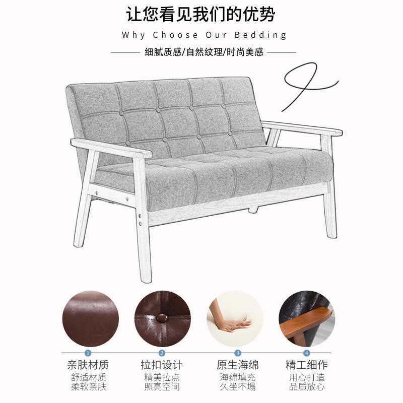 沙发茶几组合办公室接待简约卡座奶茶店铺客厅三人位皮小户型沙发