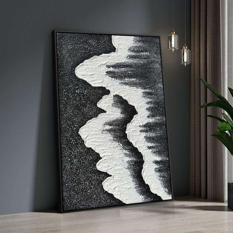 跨境热销手绘油画 波浪风景挂画轻奢壁挂玄关客厅卧室装饰画