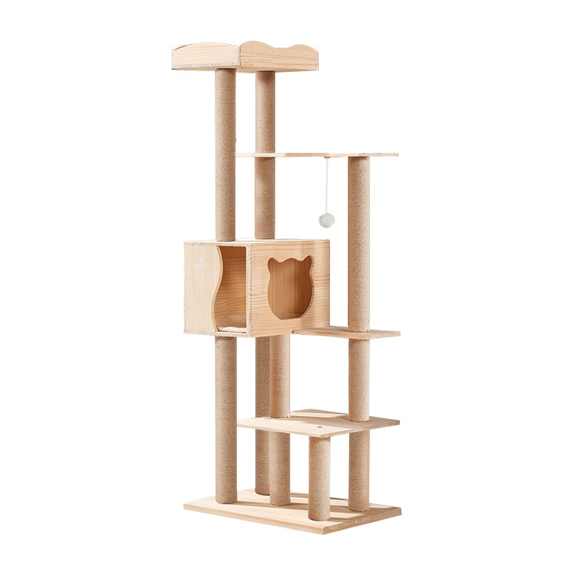 松木 大型猫爬架环保 豪华实木猫窝猫树树屋猫玩具大型自制多层环