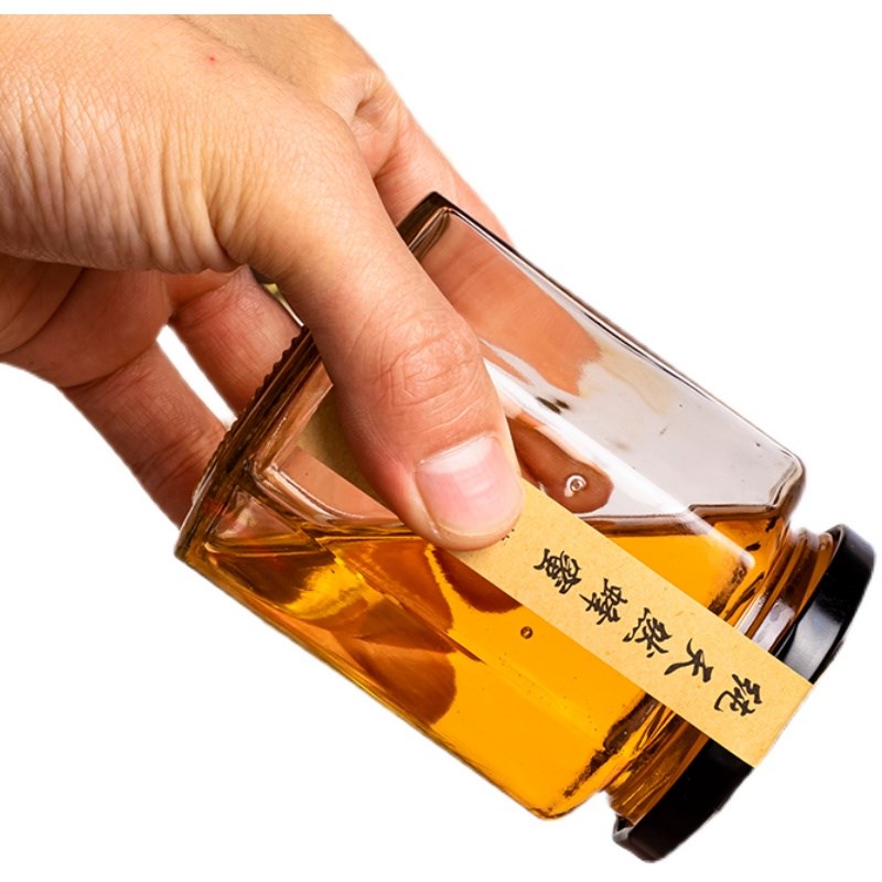 食品级圆形玻璃瓶子罐头瓶西红柿带盖牛肉酱辣椒酱包装密封罐子空