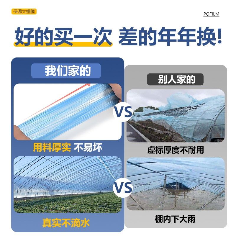 塑料薄膜加厚防水大棚膜农用地膜种菜封窗户小拱棚透明家用保温罩