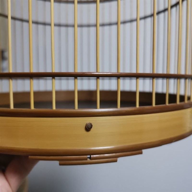 涿州名家手工鸟笼紫竹圈直径295/255/230圆肩泥鳅背款红子绣眼笼