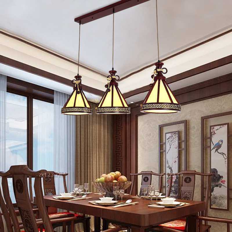 单头中式仿古餐厅小吊灯三头灯笼个性创意酒吧台过道中国风灯具